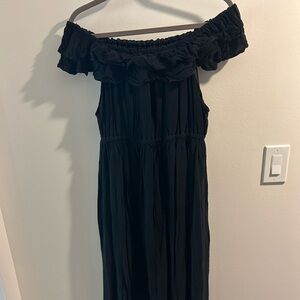 Showpo Elegant Black Lined Off the Shoulder Dress
